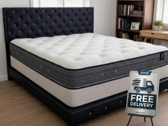 King Size BED WITH MATTRESS AND BOXSPRING SET FREE DELIVERY // CAMA KING SIZE NUEVA COMPLETA 