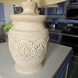 Pair Terra Cotta 3 Way Lamps