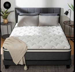 King Mattress, 12 Inch Pillow Top Hybrid Mattress in a Box Medium Firm Fiberglass-Free, Soft Breathable Pressure Relief Memory