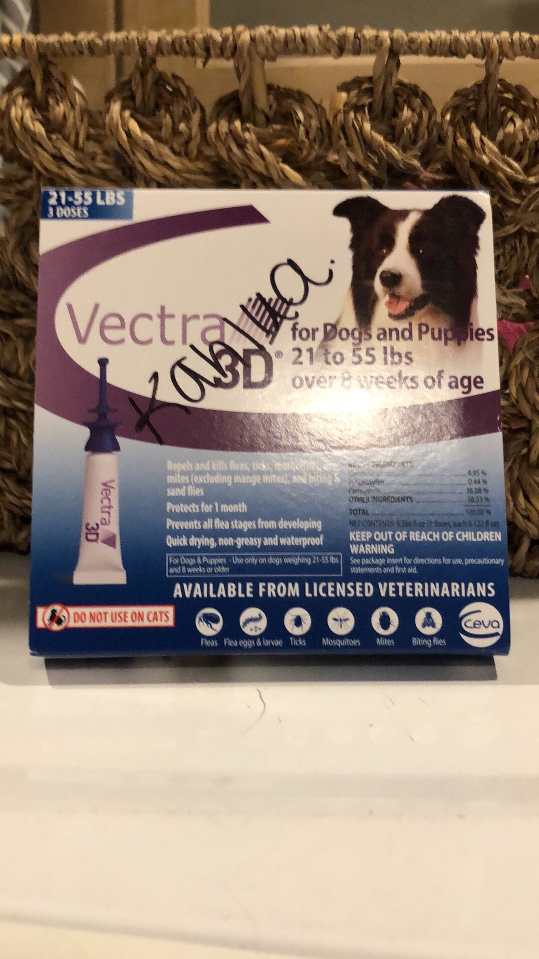 Vectra 3D 21-55lbs (3 doses) and Sentinel