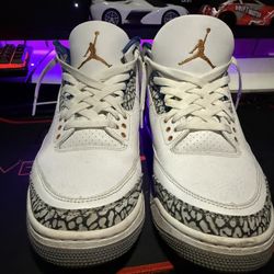 Jordan 3 Retro Wizards White Blue Cement