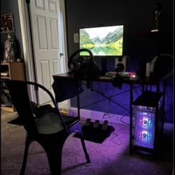 PXN Racing Wheel Pedals Gaming PC Monitor Desk Setup