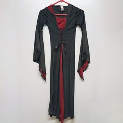 Black and Red Gothic Hooded Costume Dress, kids size medium (8/10)