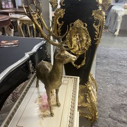 Gorgeous Antique Standing brass rain deer   We import all kinds of furnitures   - Sofa Sets - Dinings Sets - Desks - Commodes - Vitrines - Chairs (Cap