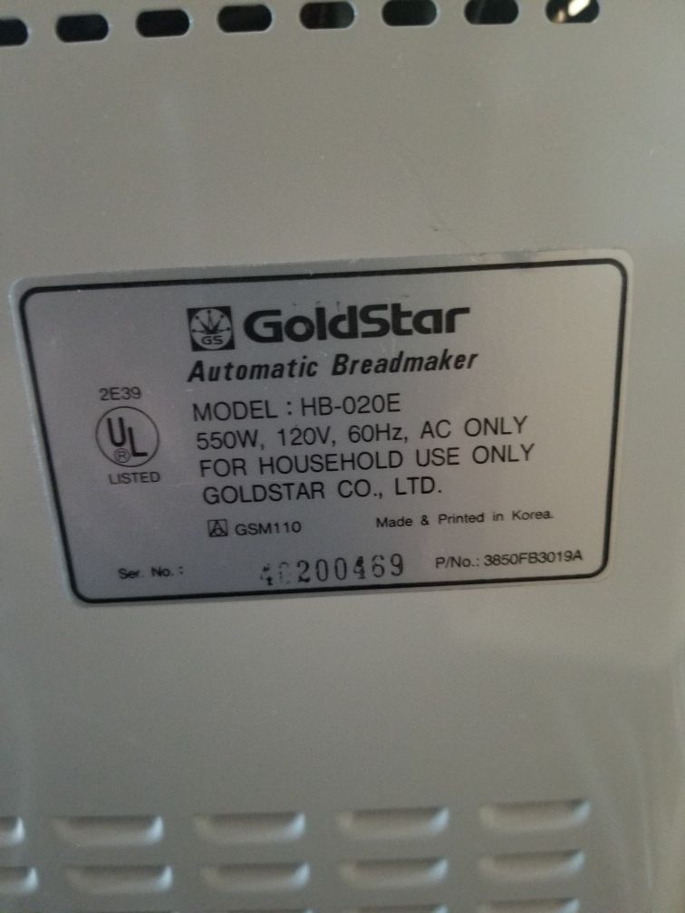 NEW GOLDSTAR AUTOMATIC BREAD MAKER