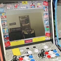 Street Fighter Arcade Machine And Stool