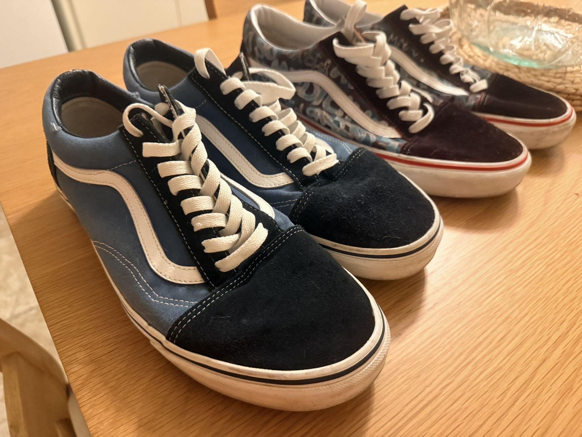 Two Pairs Of Old School Vans