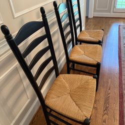 Set of 3 Pottery Barn Ladderback Dining Chairs
