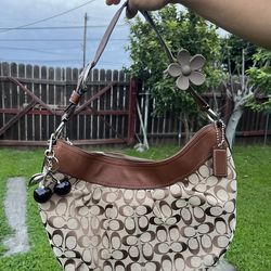 Vintage coach soho canvas and leather brown