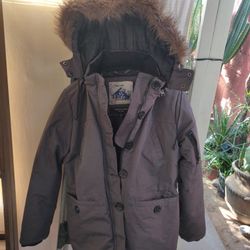 Med Gray  Fur Hood Women's Jacket