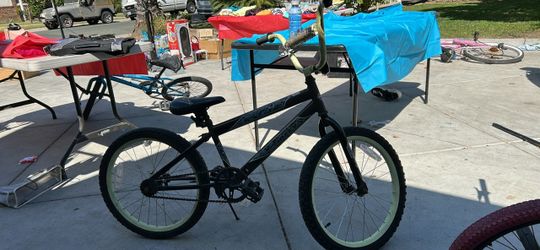 Black BMX Bike with Green Rims