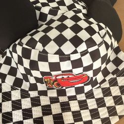 Kids Lighting McQueen Bucket Hat With Ears , 4-7 Years Old