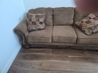 Couch set love seat and regulat couch and end table and coffee table