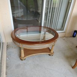Wood Coffee Table With Bottom For Games Or  Decor 
