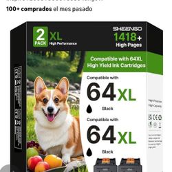 Cartucho de tinta negro de repuesto para HP Ink 64 para HP 64XL 