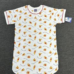 Vintage Disney 100 Acre Collection Winnie the Pooh Cotton Nightgown Shirt Size L