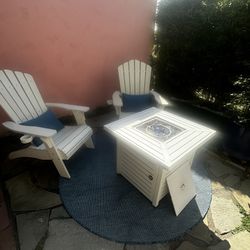 Outdoor Patio Chairs And Gas Fire Table/Pit