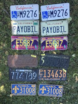 Vintage license plates and license plate sets