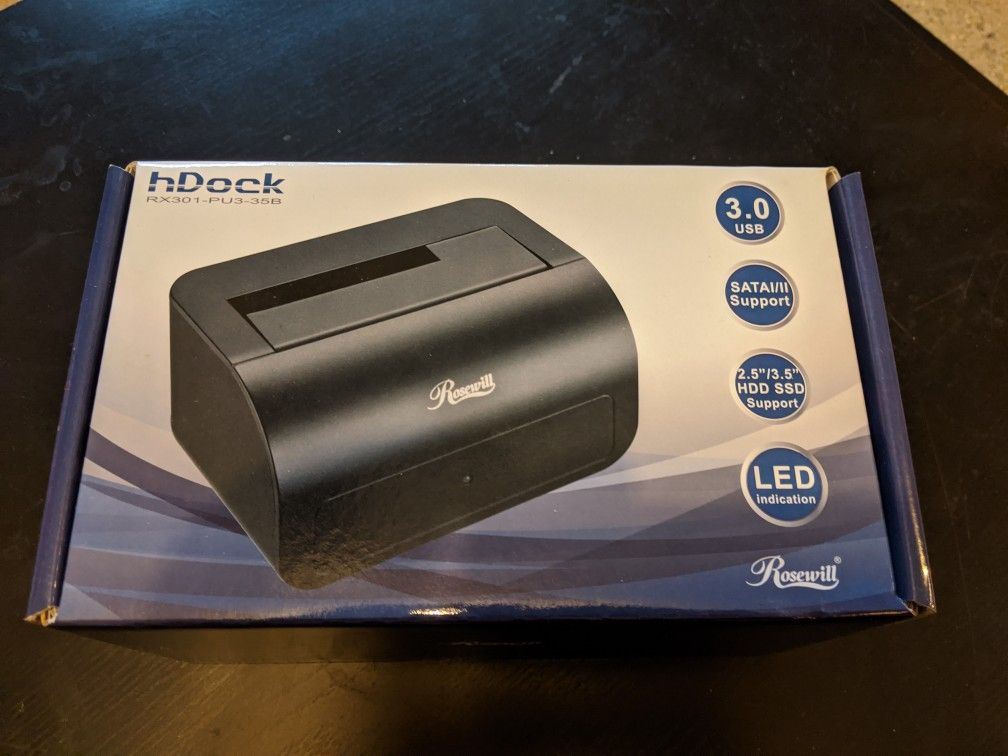 Black USB 3 HDD/SSD dock, new