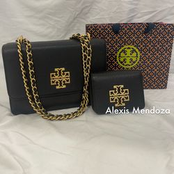 Black Tory Burch Crossbody & Matching Wallet