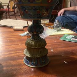 Antique cloisone footed jar