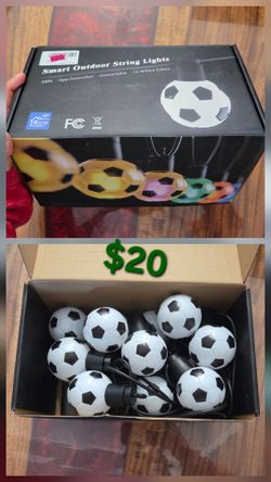 Outdoor rope lights, soccer balls