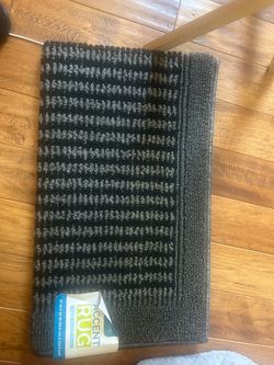 Accent Rug 27x45 Inch Gray Black Striped