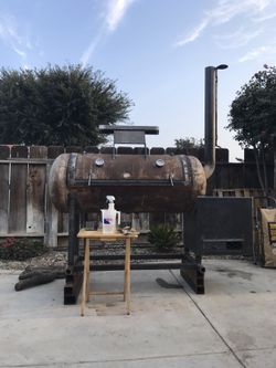 120 gal. Reverse flow smoker