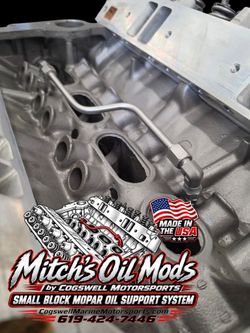 Small block mopar oil cross over kit