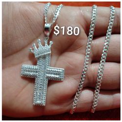 925 Sterling Silver Chain With The Pendant/Cadena Con Dije De Plata 925