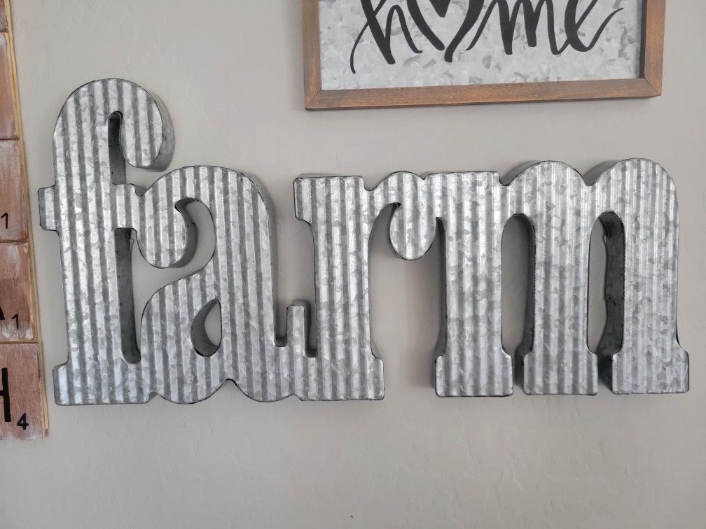 Galvanized Metal Farm Sign $15