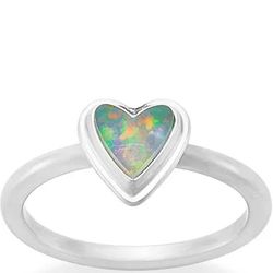 James avery Sweetheart Gemstone ( Green Opal Doublet ) silver Ring sz 8