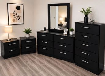 Dresser Whit Mirror, Chest and 2 Nightstands - Cómoda Con Espejo, Gavetero Y 2 Mesitas de noche