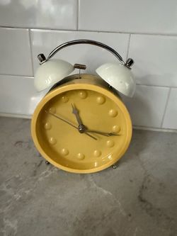 Yellow Retro Twin Bell Alarm Clock