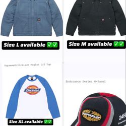Supreme FW24 Week 16 Supreme®/Dickies® Hooded Work Jacket, BANDANA BIG LOGO BEANIE, Endurance Series 6 Panel