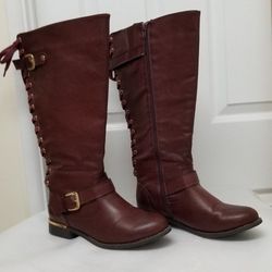 Dakota Maroon Knee Boots 8.5