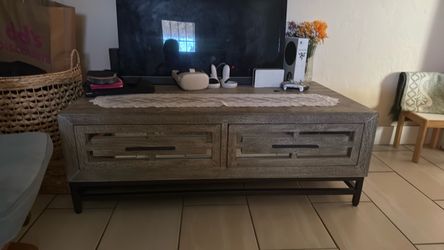 Rustic Wood TV Stand with Drawers