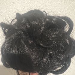 Fake Hair Scrunchie For Women For Hair Volume Black Color 