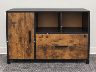 Rustic Brown Printer Stand / File Cabinet / Office Storage Cabinet – 36"