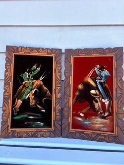 Set of 4 Vintage Velvet Bullfighter Paintings – $180 OBO