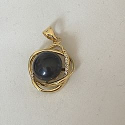 Real Black Akoya Pearl Pendant