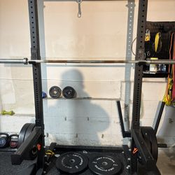 Rogue Half Rack With Bar, Weights & Accessories 