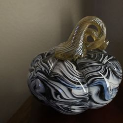 Glass Pumpkin Paper Weight