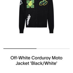 Off White Corduroy Moto Jacket 