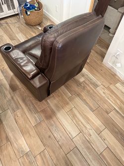 Brown Leather couch and brown leather recliner