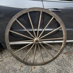 Antique Wooden Wagon Wheel