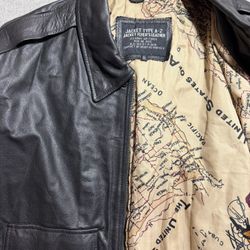 U.S. ARMY AIR FORCE Black Leather Jacket size 3XL