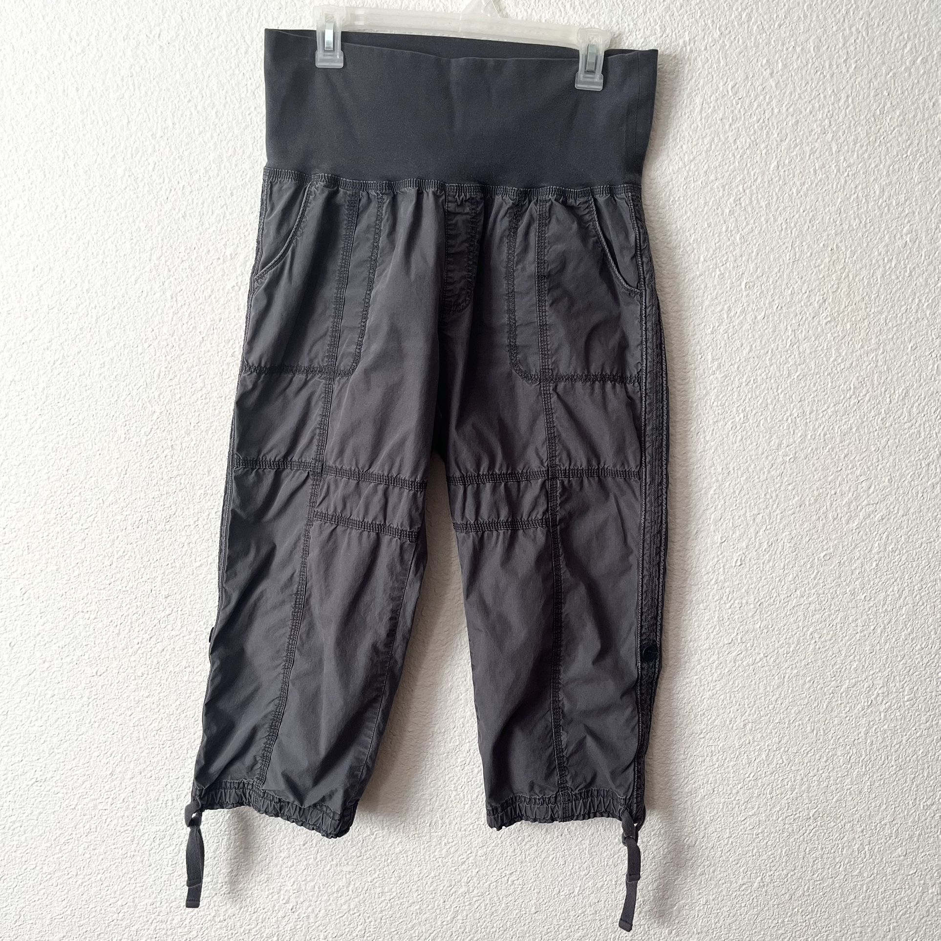 Calvin Klein Maternity Performance Quick Dry Gray Cropped Rolled Up Pants Size M