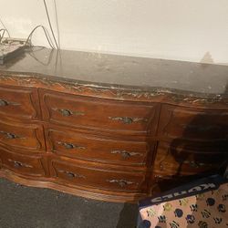 vintage marble top 9 drawer dresser