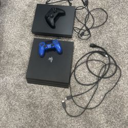 Xbox One X With Controller And PS4 Pro With Controller Everything In Photo For 200  